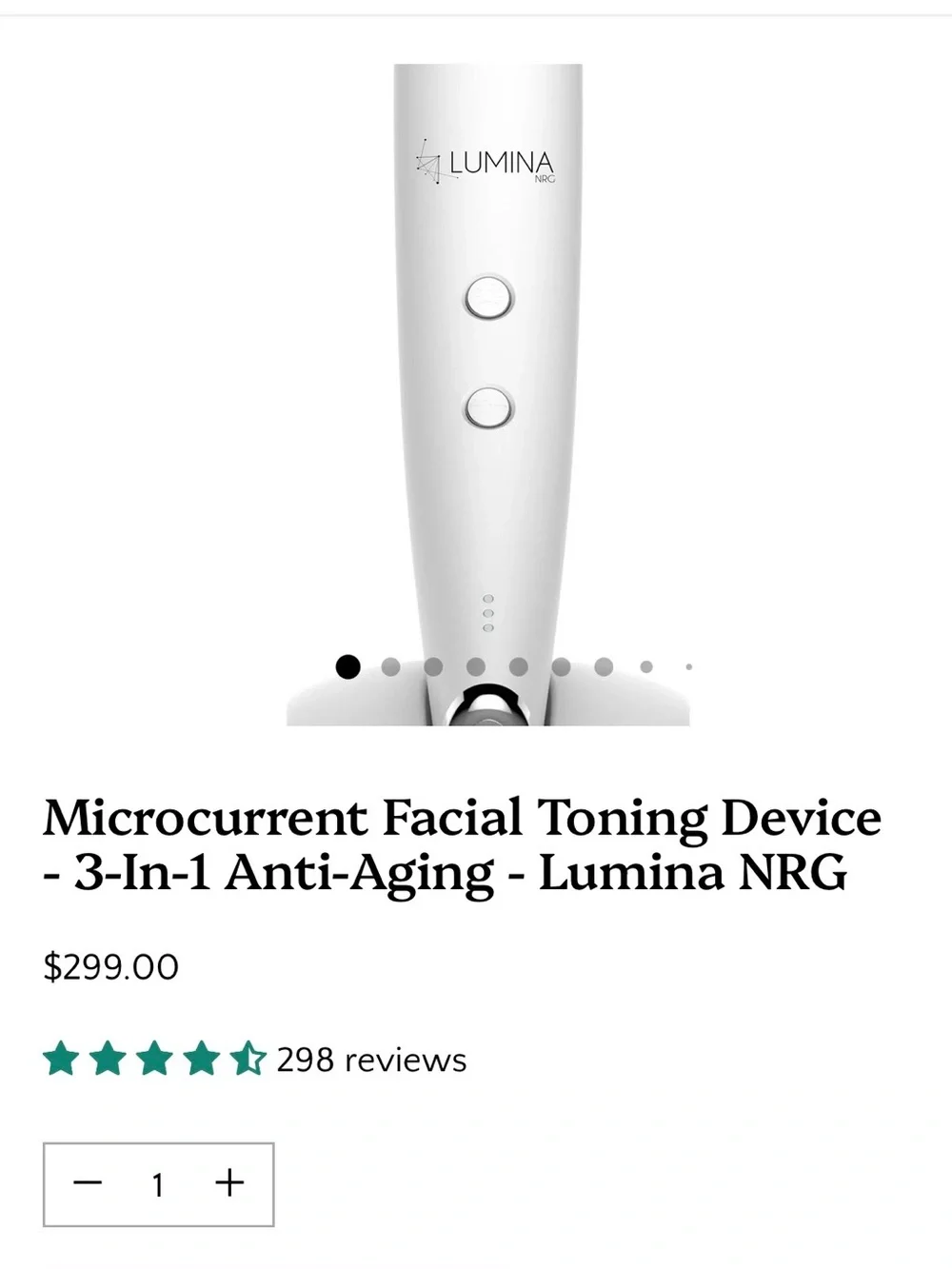 White EMS & LED Facial Toning Device